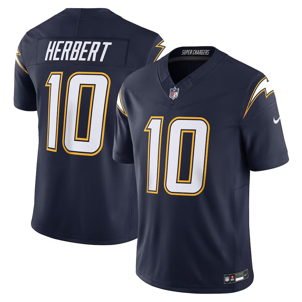 Men's Los Angeles Chargers #10 Justin Herbert Nike Alternate Super Chargers Vapor F.U.S.E. Limited Jersey