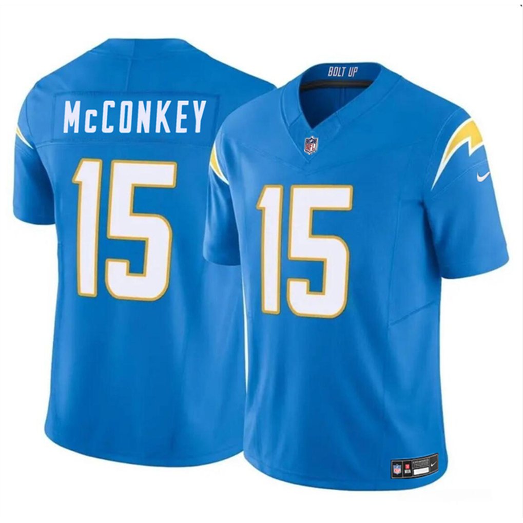 Men's Los Angeles Chargers #15 Ladd McConkey Nike F.U.S.E Draft Vapor Limited Stitched Football Jersey