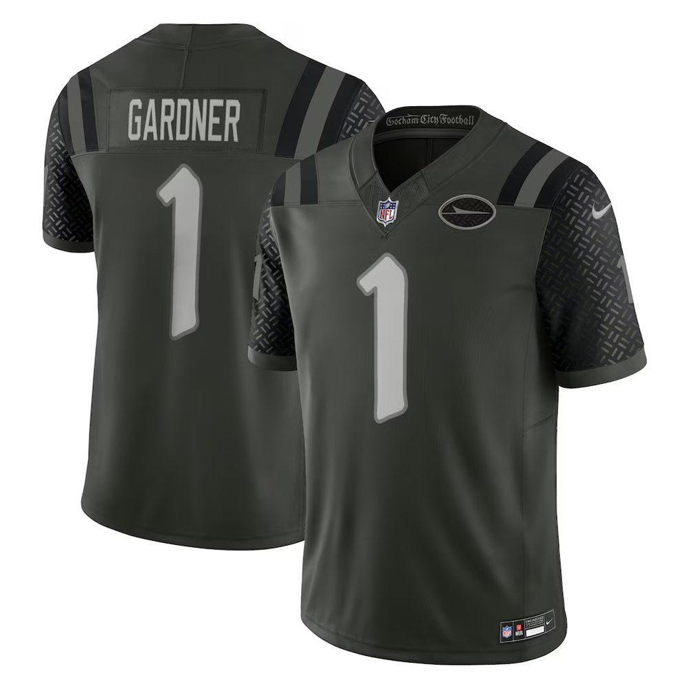 Men's New York Jets #1 Ahmad Sauce Gardner Black Rivalries Collection F.U.S.E. Vapor Limited Stitched Jersey