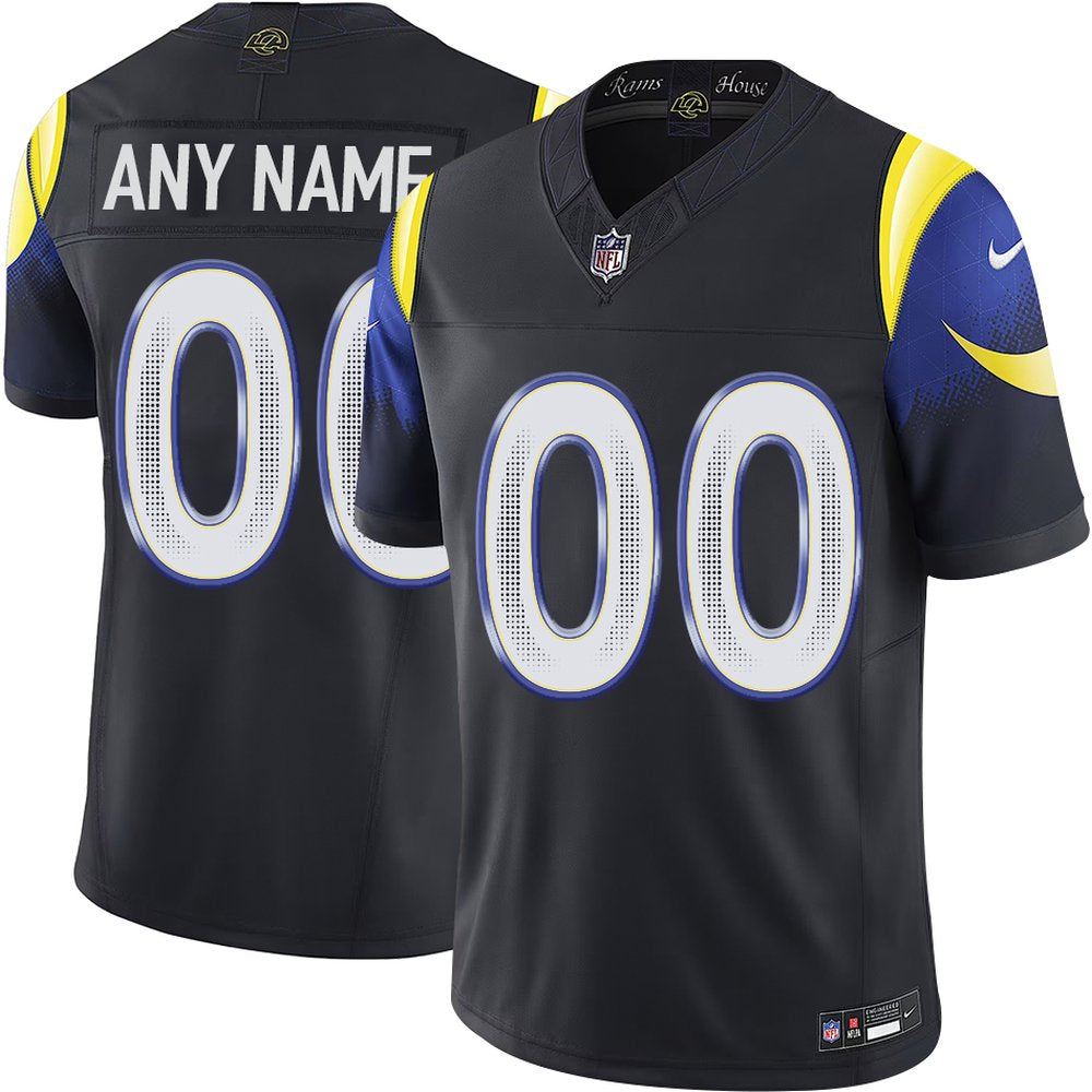 Men's Los Angeles Rams Custom Midnight Navy Rivalries Collection F.U.S.E. Vapor Limited Stitched Jersey