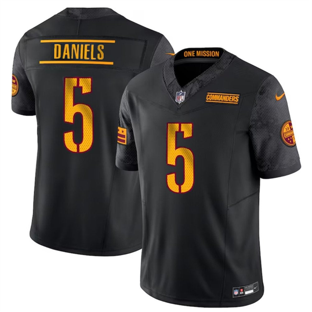 Men's Washington Commanders #5 Jayden Daniels 2024 Draft F.U.S.E Vapor Limited Stitched Football Jersey