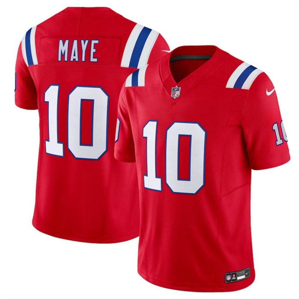 Men's New England Patriots #10 Drake Maye Draft F.U.S.E. Vapor Limited Stitched Football Jersey