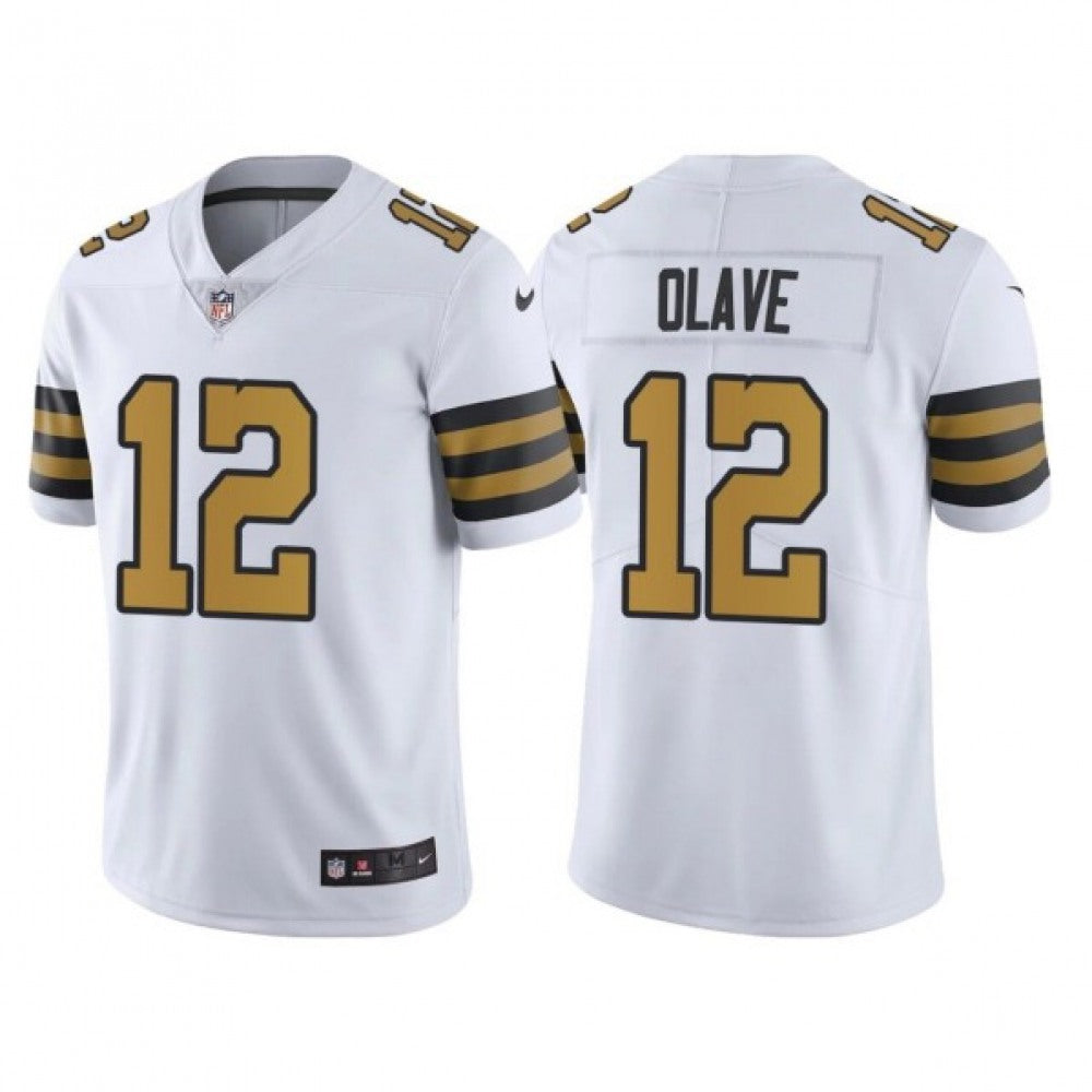 Men's New Orleans Saints #12 Chris Olave White Vapor Limited Stitched Color Rush Jersey