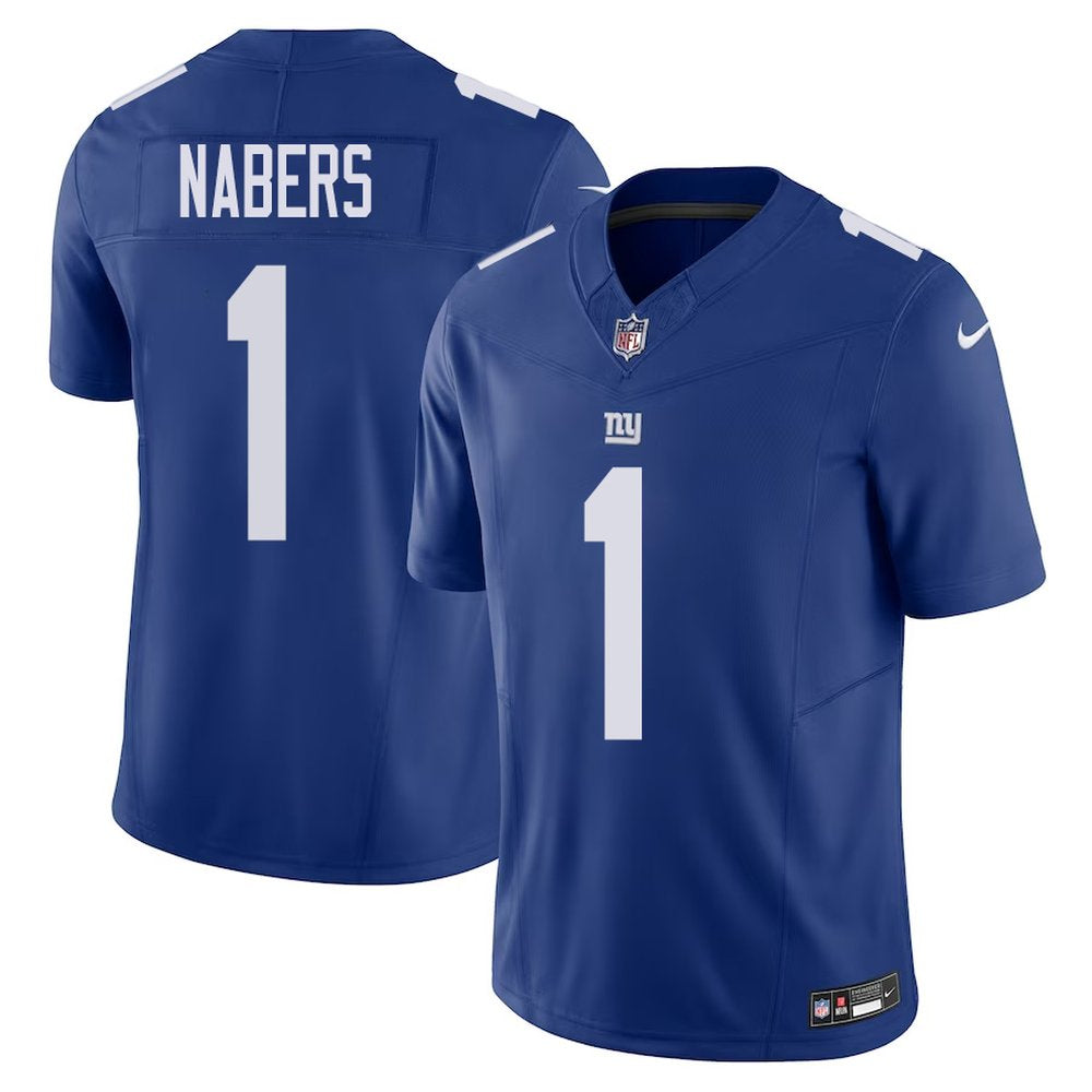 Men's New York Giants Malik Nabers Nike Royal F.U.S.E. Vapor Untouchable Limited Stitched Jersey