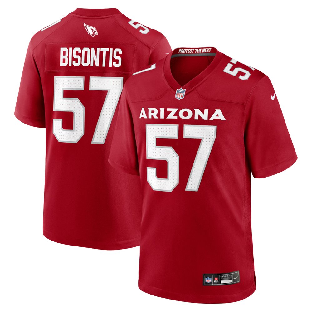 Men's Arizona Cardinals #57 Chase Bisontis 2026 NFL Draft Game Jersey