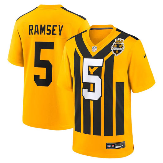 Men's Pittsburgh Steelers #5 Jalen Ramsey Nike Gold Alternate 1933 Throwback Game Jersey