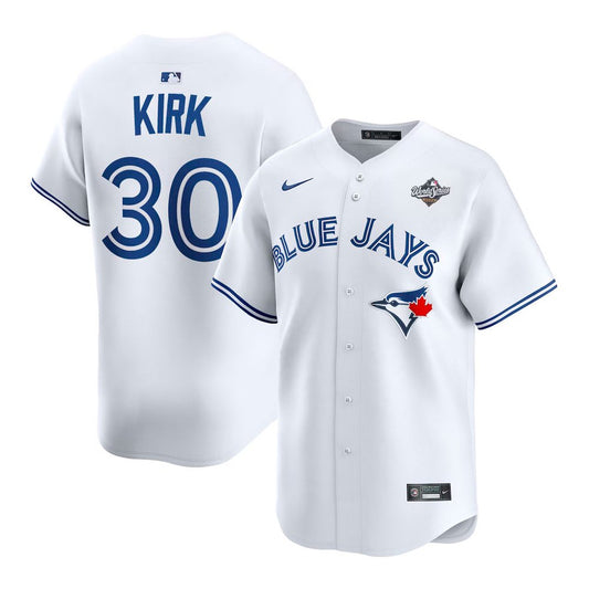 Men's Toronto Blue Jays #30 Alejandro Kirk Nike White 2025 World Series Home Replica Player Jersey