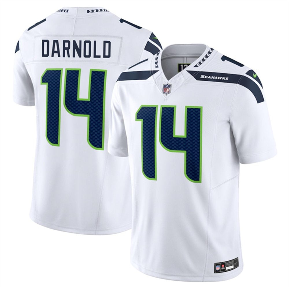Men's Seattle Seahawks #14 Sam Darnold White F.U.S.E Vapor Limited Stitched Football Jersey