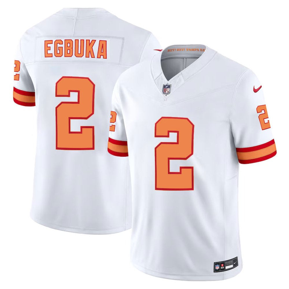 Men's '76 Tampa Bay Buccaneers #2 Emeka Egbuka Nike White Player F.U.S.E. Vapor Limited Stitched Jersey