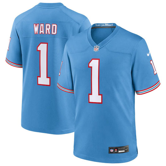 Men's Tennessee Titans #1 Cameron Ward Nike Light Blue 2025 NFL Draft First Round Pick 2nd Game Jersey