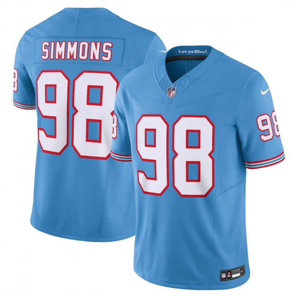 Men's Tennessee Titans #98 Jeffery Simmons Nike F.U.S.E. Vapor Limited Throwback Stitched Football Jersey