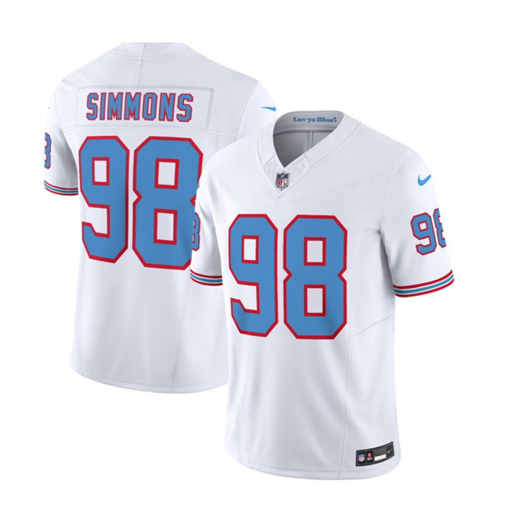 Men's Tennessee Titans #98 Jeffery Simmons Nike F.U.S.E. Vapor Limited Throwback Stitched Football Jersey