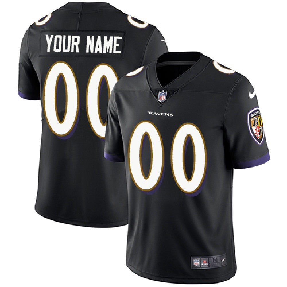 Men's Baltimore Ravens Nike Custom Black Vapor Untouchable Limited NFL Jersey