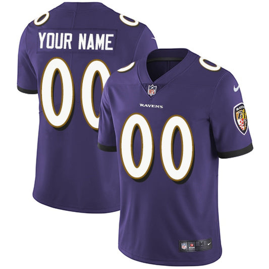 Men's Baltimore Ravens Nike Custom Black Vapor Untouchable Limited NFL Jersey