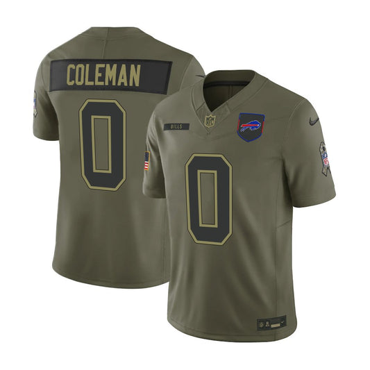 Men's Buffalo Bills #0 Keon Coleman Nike Olive 2025 Salute to Service Retired Limited Jersey