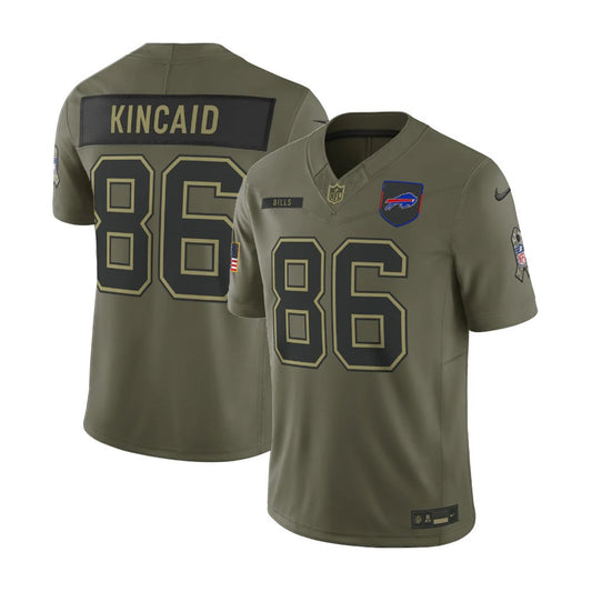 Men's Buffalo Bills #86 Dalton Kincaid Nike Olive 2025 Salute to Service Retired Limited Jersey