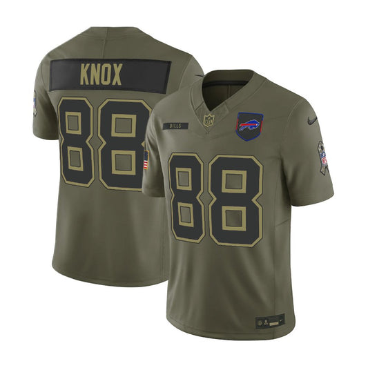 Men's Buffalo Bills #88 Dawson Knox Nike Olive 2025 Salute to Service Retired Limited Jersey