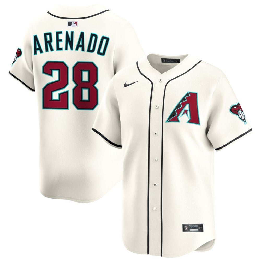 Men's Arizona Diamondbacks #28 Nolan Arenado Cream Home Limited Jersey