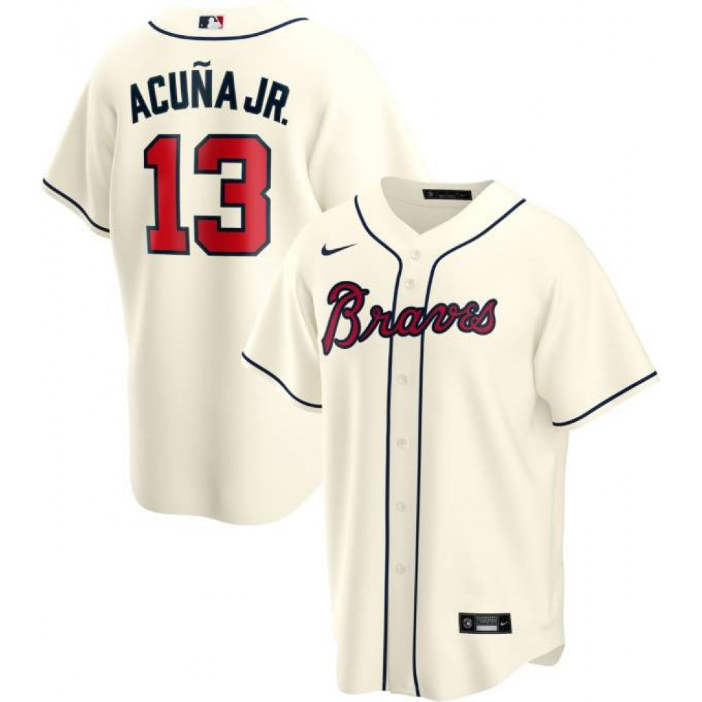 Men's Atlanta Braves #13 Ronald Acuna Jr Cool Base Stitched Jersey