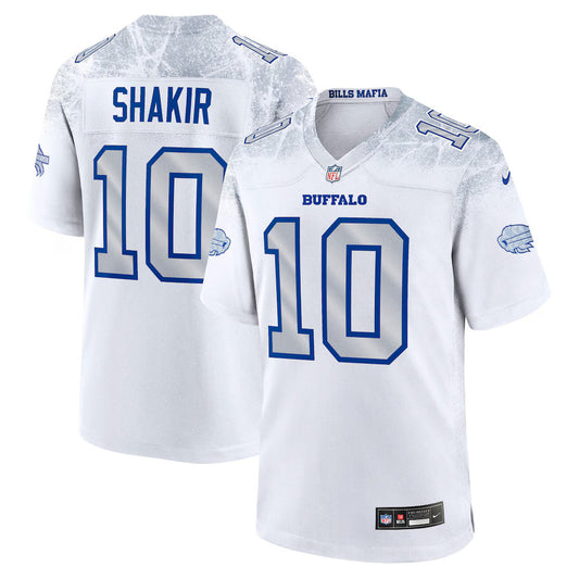 Men's Buffalo Bills #10 Khalil Shakir Nike White Rivalries Collection Game Jersey