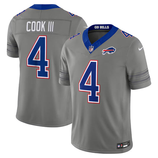 Men's Buffalo Bills #4 James Cook III Nike Gray Nickel City Vapor F.U.S.E. Limited Jersey