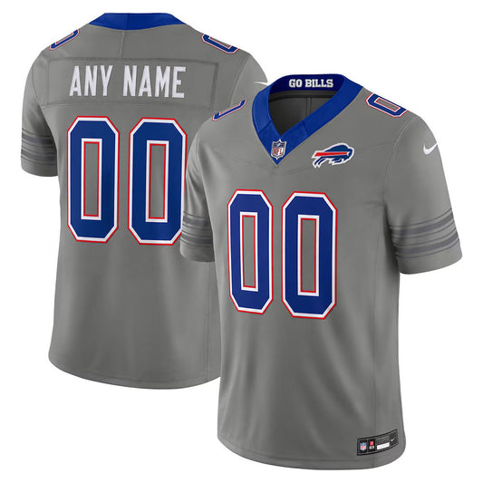 Men's Buffalo Bills Nike Gray Nickel City Vapor F.U.S.E. Limited Custom Jersey