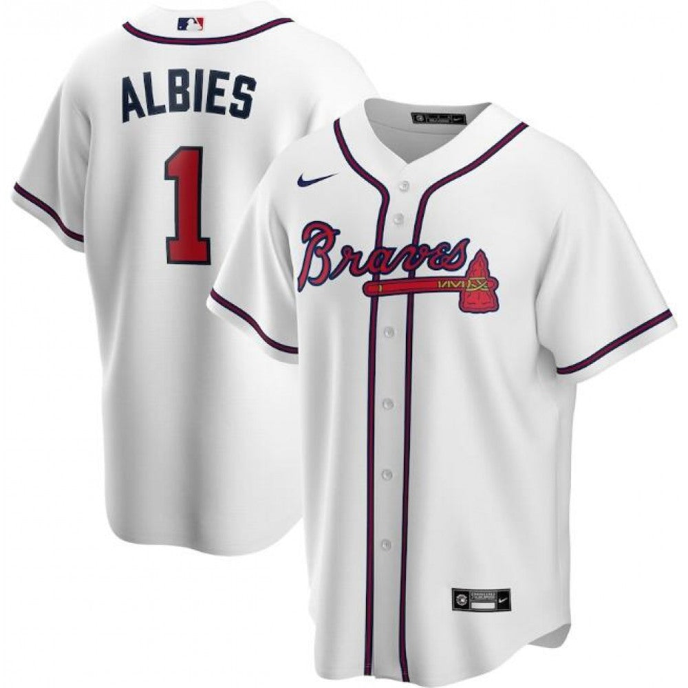Nike Men's Atlanta Braves #1 Ozzie Albies Replica Jersey