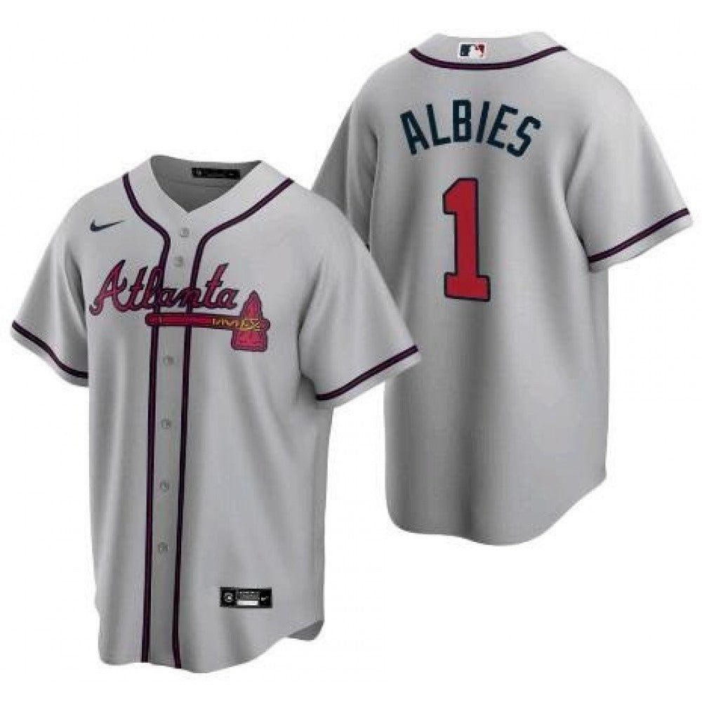 Nike Men's Atlanta Braves #1 Ozzie Albies Replica Jersey