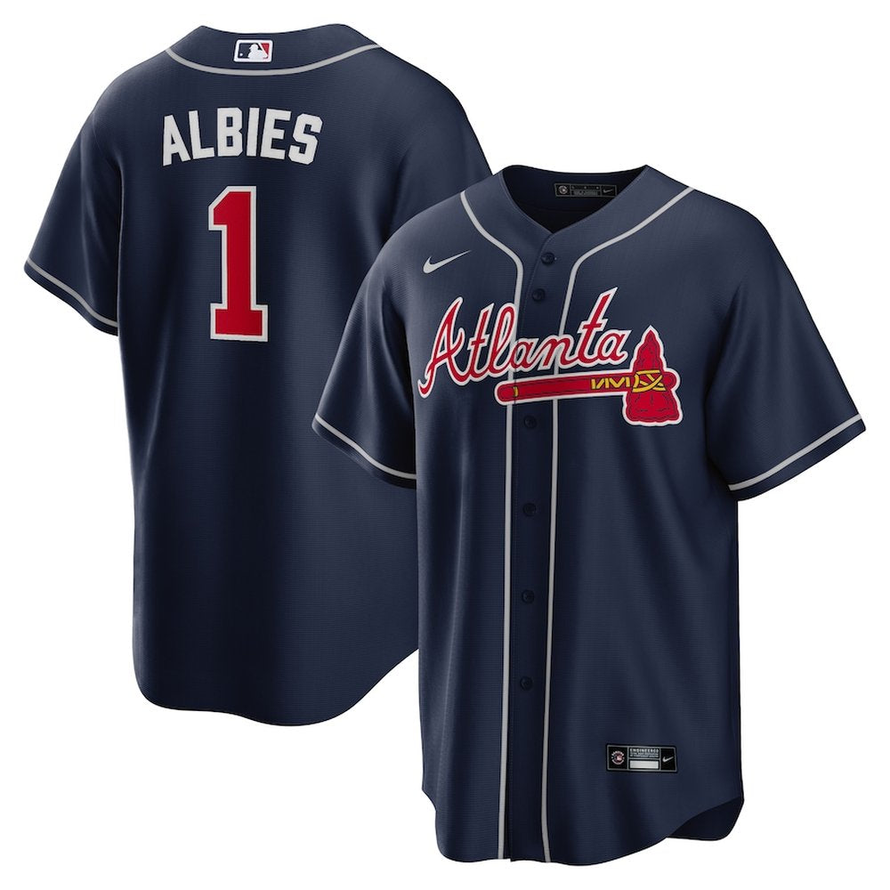 Nike Men's Atlanta Braves #1 Ozzie Albies Replica Jersey