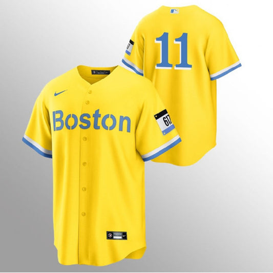 Nike Men's Boston Red Sox #11 Rafael Devers Gold City Connect Replica Jersey