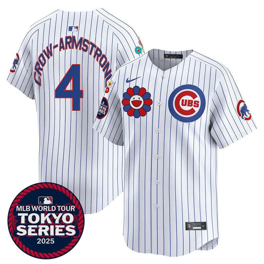 Nike Men's Chicago Cubs #4 Pete Crow-Armstrong White Tokyo 2025 Jersey