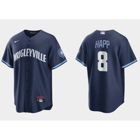 Nike Men's Chicago Cubs #8 ian Happ Navy City Connect Jersey