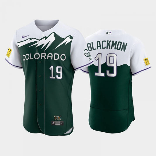 Nike Men's Colorado Rockies #19 Charlie Blackmon Green City Connect Stitched Limited Jersey