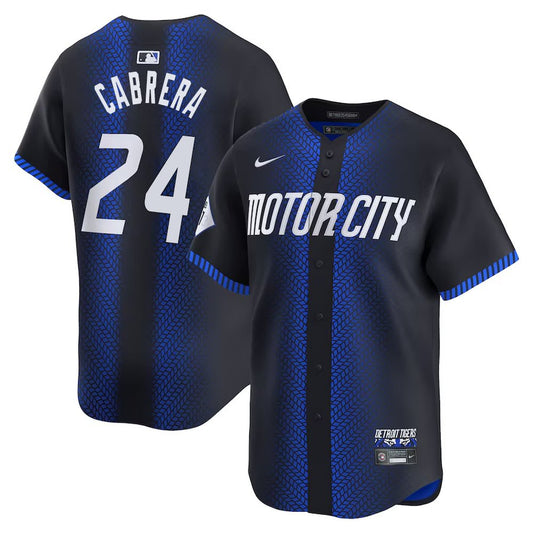 Nike Men's Detroit Tigers #24 Miguel Cabrera Nike Navy City Connect Limited Jersey