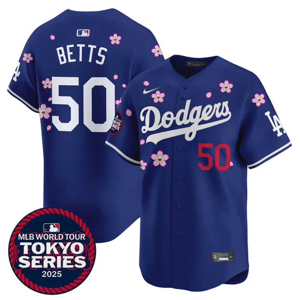 Nike Men's Los Angeles Dodgers #50 Mookie Betts Tokyo 2025 Stitched Jersey