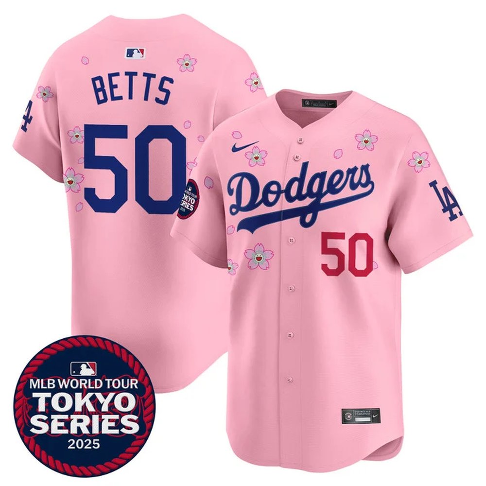 Nike Men's Los Angeles Dodgers #50 Mookie Betts Tokyo 2025 Stitched Jersey