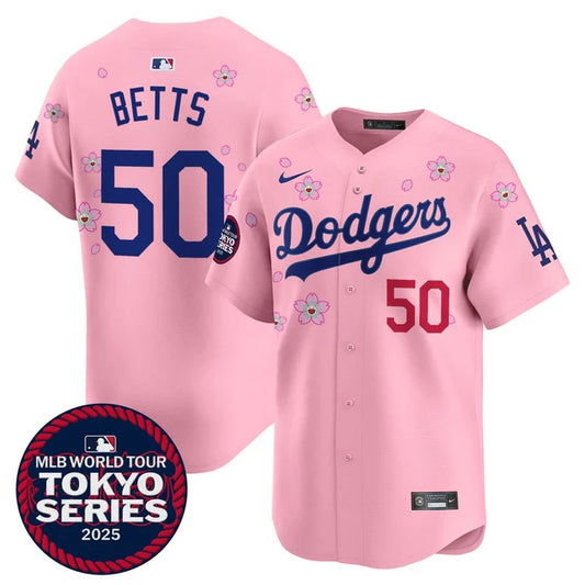 Nike Men's Los Angeles Dodgers #50 Mookie Betts Tokyo 2025 Stitched Jersey