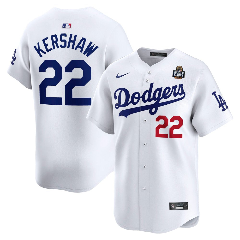 Men's Los Angeles Dodgers Clayton Kershaw Nike 2024 World Series Jersey