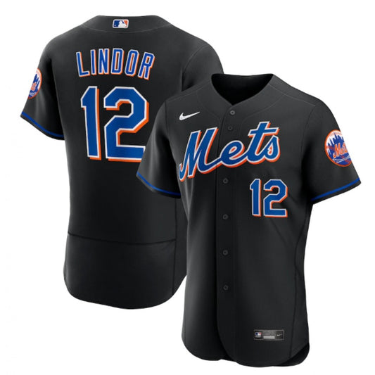 Nike Men's New York Mets #12 Francisco Lindor Stitched Jersey