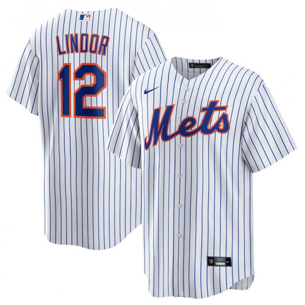 Nike Men's New York Mets #12 Francisco Lindor Stitched Replica Jersey