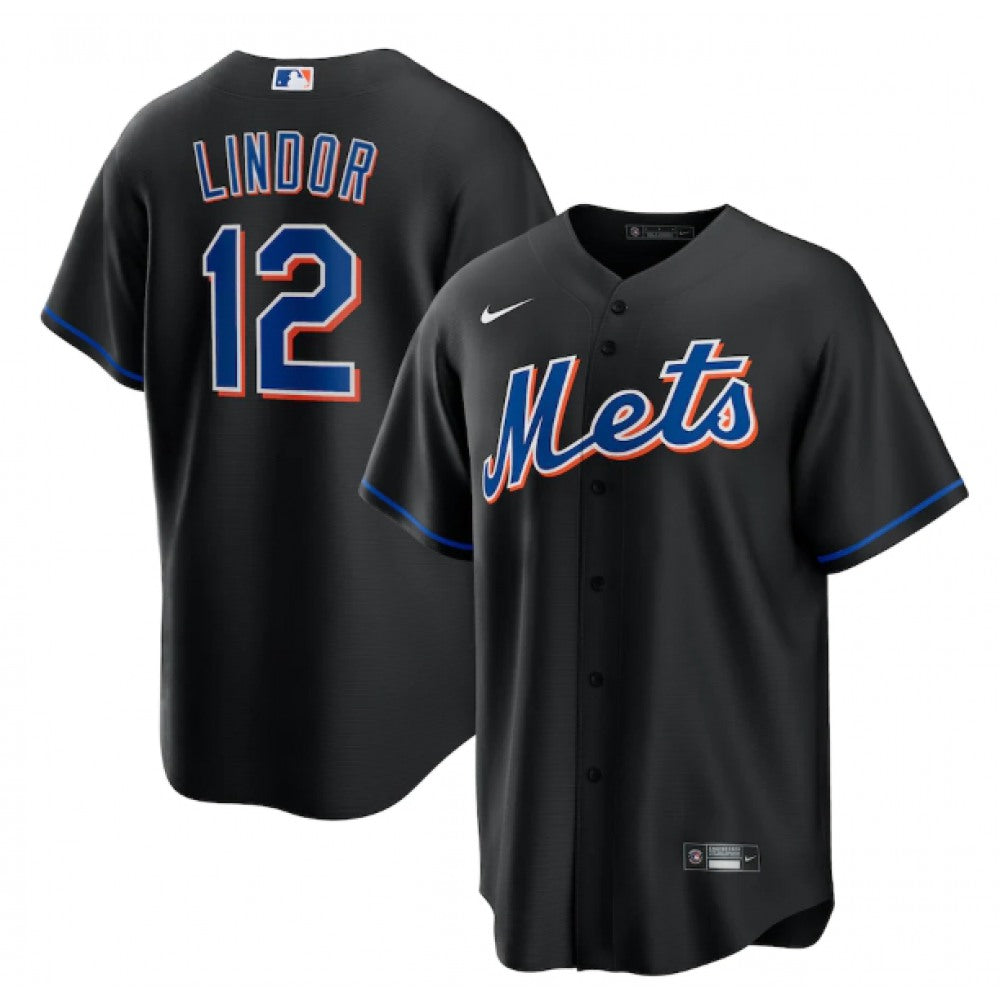 Nike Men's New York Mets #12 Francisco Lindor Stitched Replica Jersey