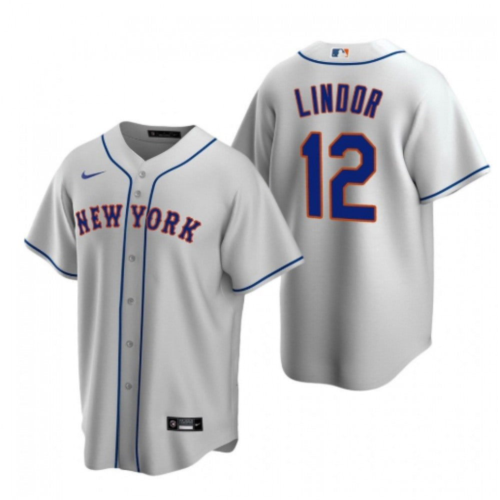 Nike Men's New York Mets #12 Francisco Lindor Stitched Replica Jersey