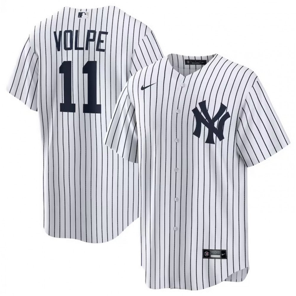 Nike Men's New York Yankees #11 Anthony Volpe White Stitched Replica Jersey