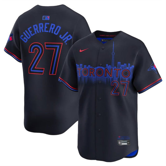 Nike Men's Toronto Blue Jays #27 Vladimir Guerrero Jr. Black 2024 City Connect Limited Stitched Jersey