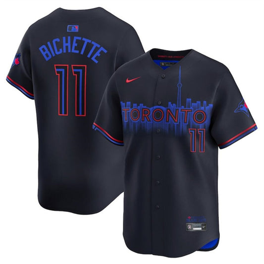 Nike Men's Toronto Blue Jays #11 Bo Bichette Black 2024 City Connect Limited Stitched Jersey