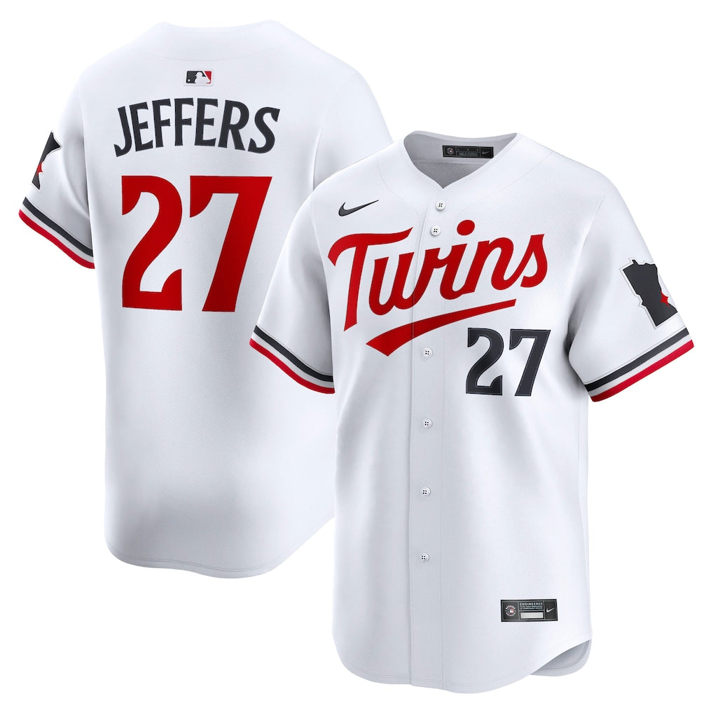 Men's Minnesota Twins #27 Ryan Jeffers White Home Limited Player Jersey