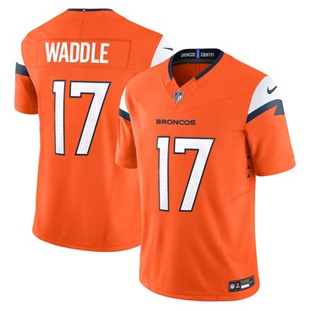 Men's Denver Broncos #17 Jaylen Waddle Vapor F.U.S.E. Limited Stitched Football Jersey