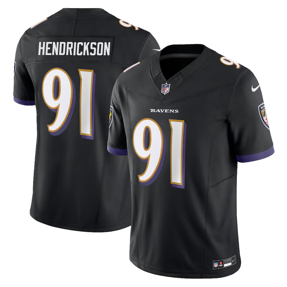 Men's Baltimore Ravens #91 Trey Hendrickson David Vapor F.U.S.E. Limited Jersey