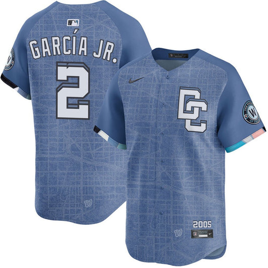 Men's Washington Nationals #2 Luis Garcia Blue City Connect Limited Jersey