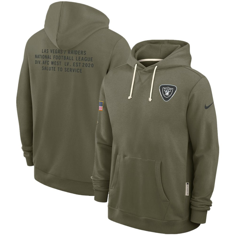 Men's Las Vegas Raiders Olive 2025 Salute to Service Pullover Hoodie